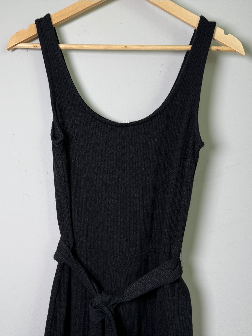 Gap Ribbed Belted Wide-Leg Romper | Size XS | Black | Vacation Cleangirl Lounge